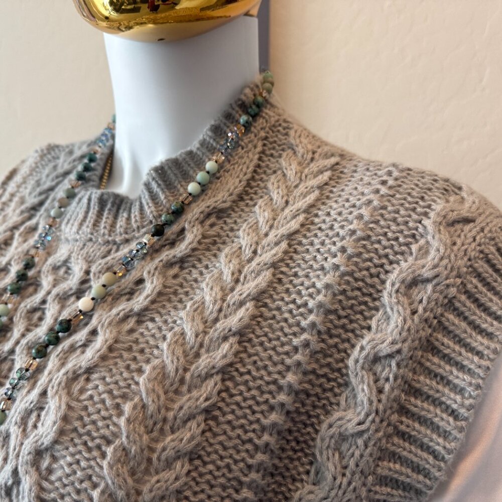 Soft Grey Roped Sweater Vest - Picture 4 of 8